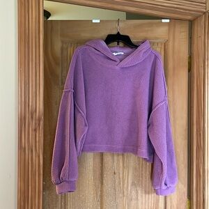 Fuzzy cropped hoodie